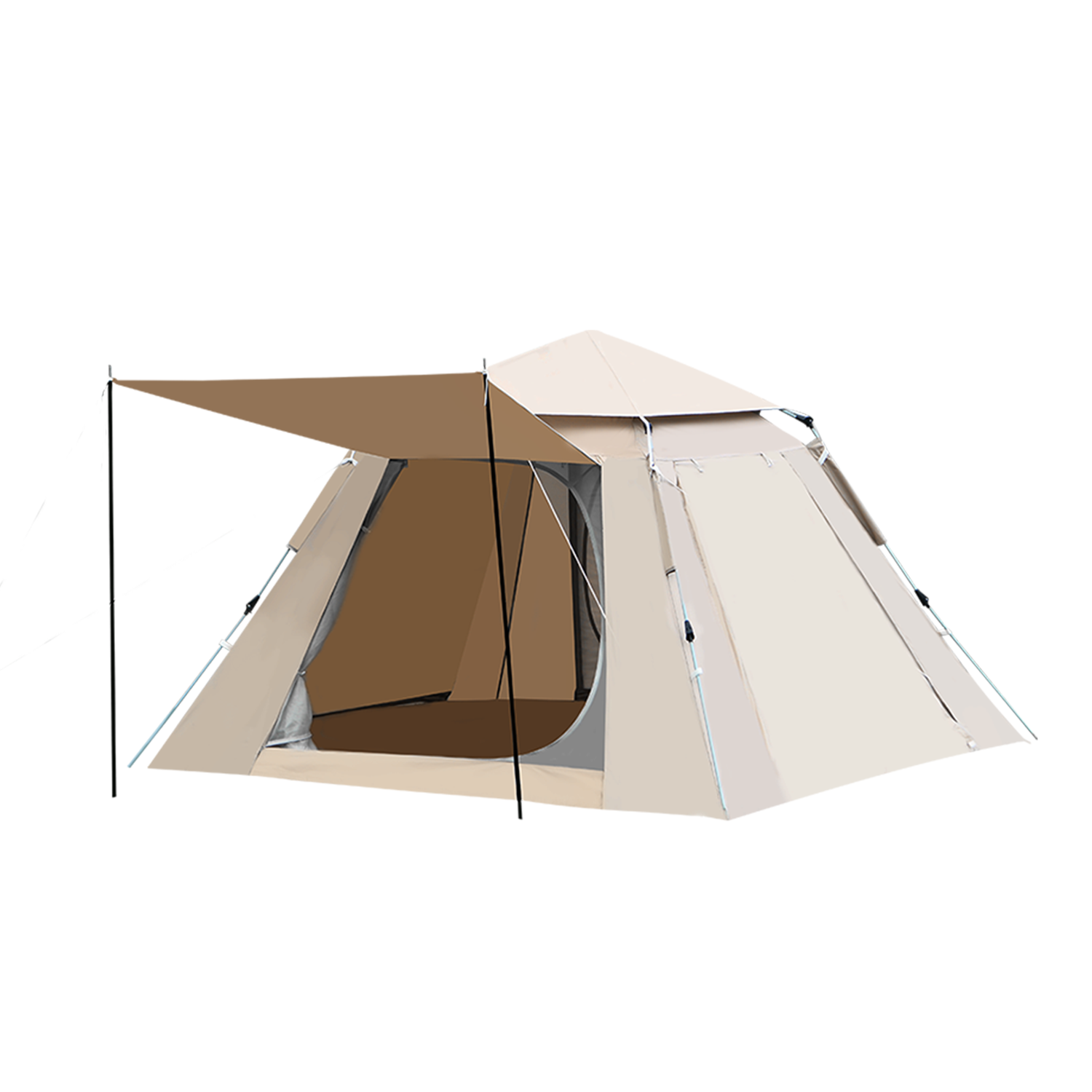 得力 户外露营帐篷 3-4人 防雨防晒 速开自动弹压 134元包邮