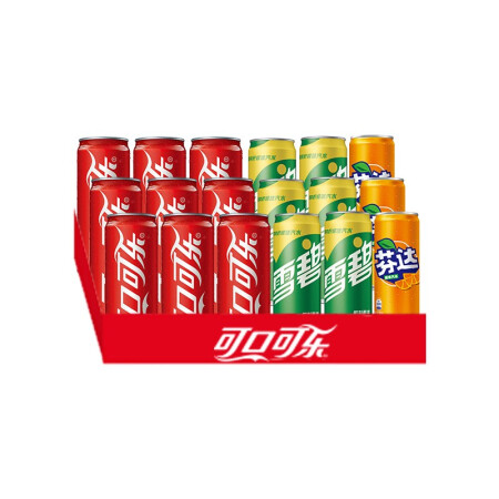 Coca-Cola 可口可乐 可乐*12+雪碧*8+芬达*4 有糖汽水 碳酸饮料 330ml*24瓶 35.56元（