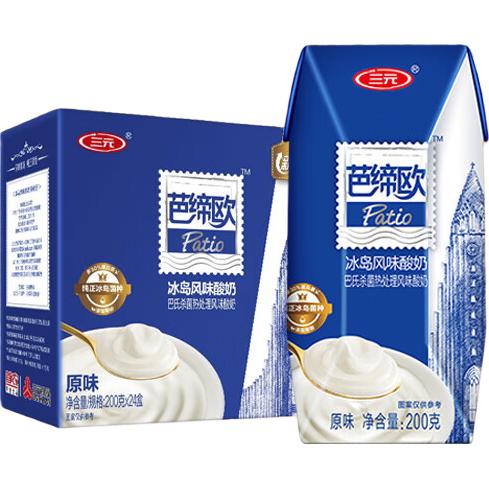 今日必买、淘金币可用：三元 芭缔欧冰岛常温风味酸奶/整箱营养早餐风味