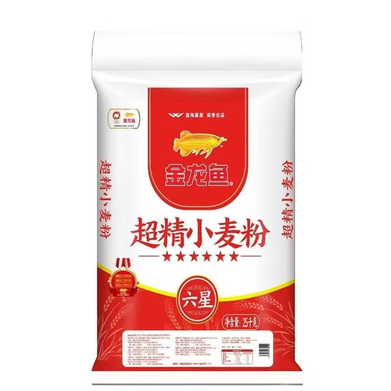 金龙鱼 超精六星小麦粉 25kg 袋装 102.8元