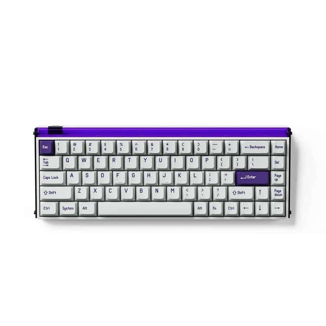 21日0点:MelGeekMADE68 PRO磁轴键盘TTC万磁王轴RT0.01电竞游戏客制化机械无畏契约打瓦小蜜蜂情侣 MADE68 PRO-万磁王轴-紫光 有线MelGeek 68键 679.15元包邮