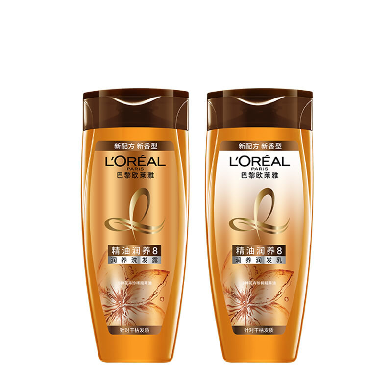 L'OREAL PARIS 欧莱雅精油润养洗发水100ml+护发素100ml柔顺留香修护干枯(洗护旅