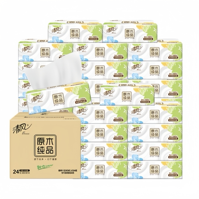 Breeze 清风 原木纯品 就你系列 抽纸 3层100抽24包 19.63元（需买4件，需用券）