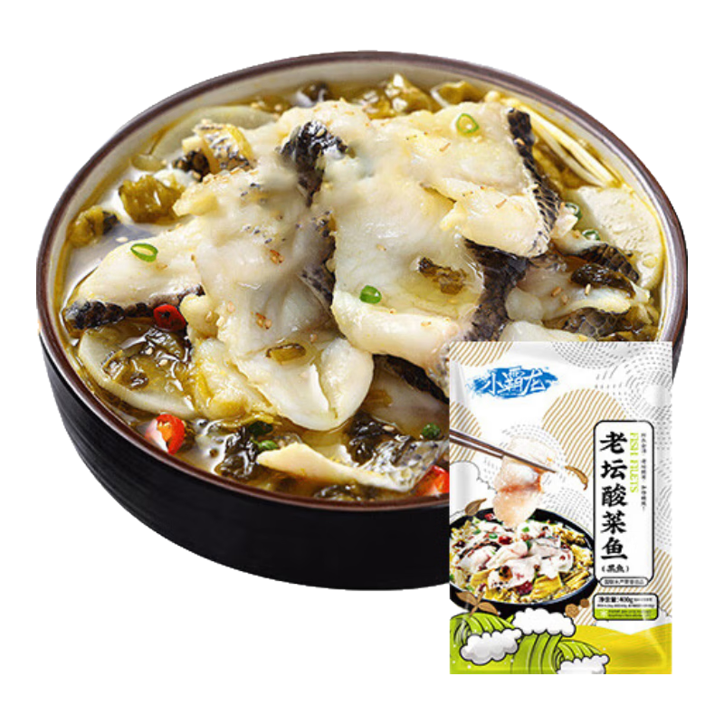 PLUS会员：GUO LIAN 国联小霸龙 黑鱼片含金汤酸菜 酸菜鱼 400g*3件 57.2元,合19.07