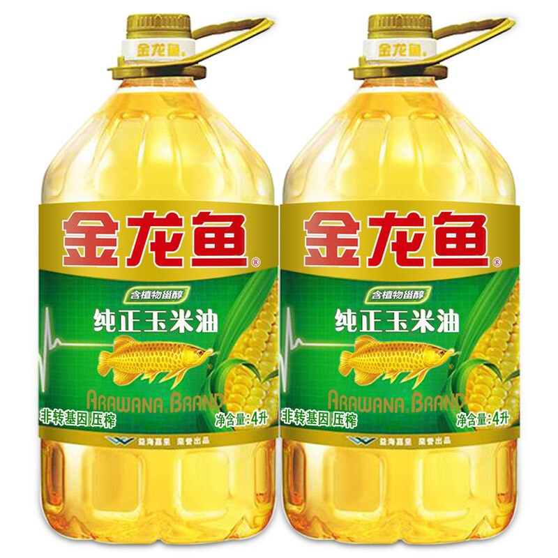 金龙鱼 纯正玉米油 4L*2 桶装 84元