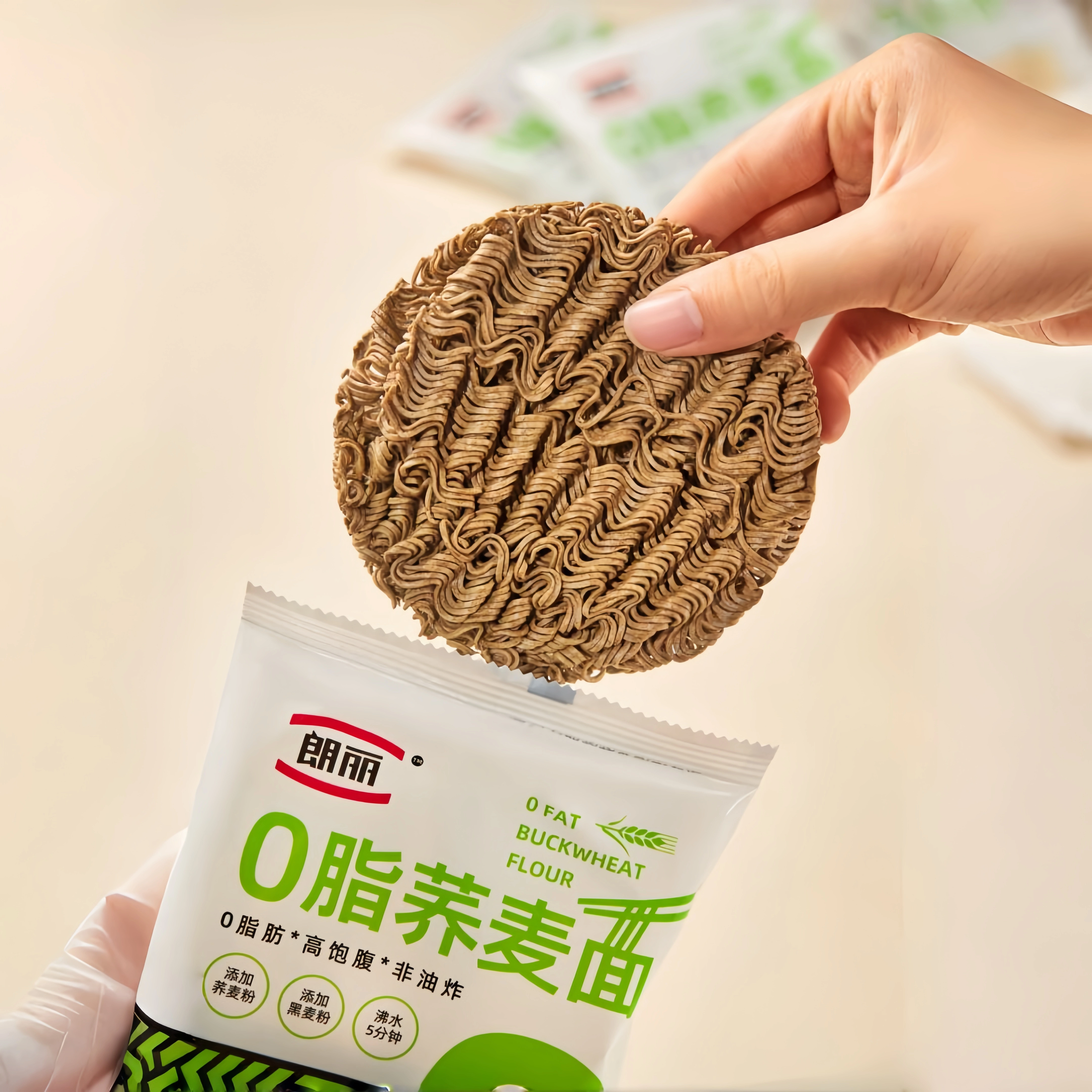 朗丽 0脂荞麦方便面60g*10袋 券后12.9元