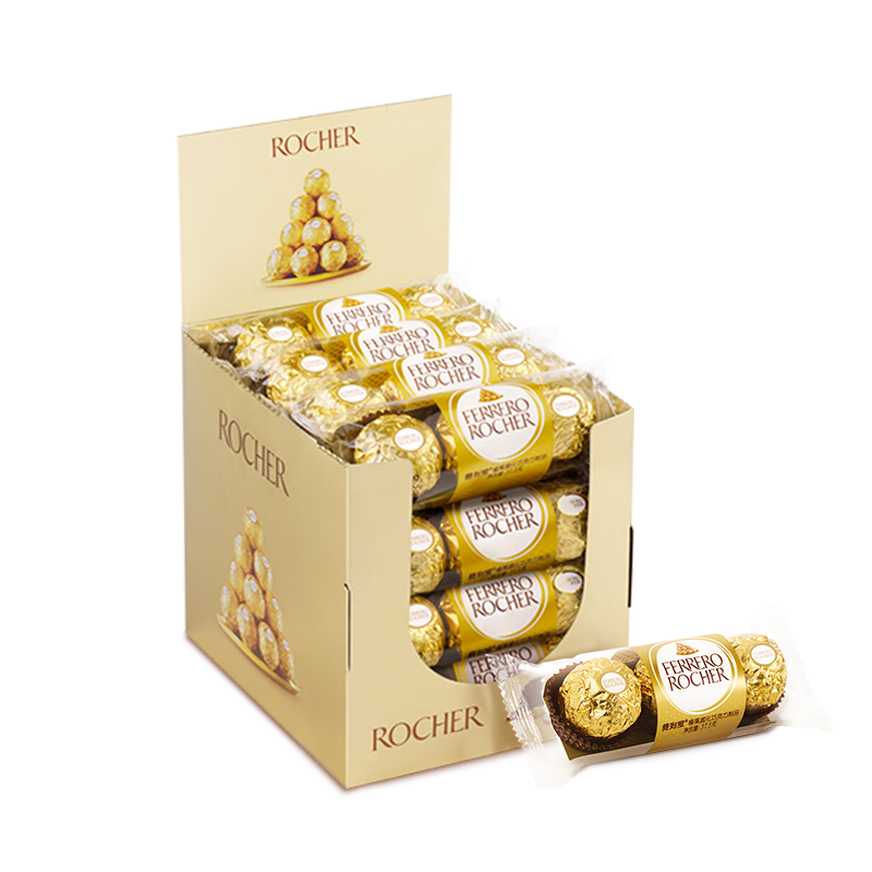 再降价：PLUS会员：FERRERO ROCHER 费列罗 榛果威化巧克力 48粒 礼盒装 82.4元包