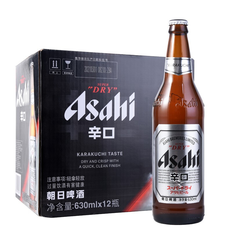 Asahi 朝日啤酒 朝日 超爽生啤酒 630ml*12瓶 81.94元（需用券）