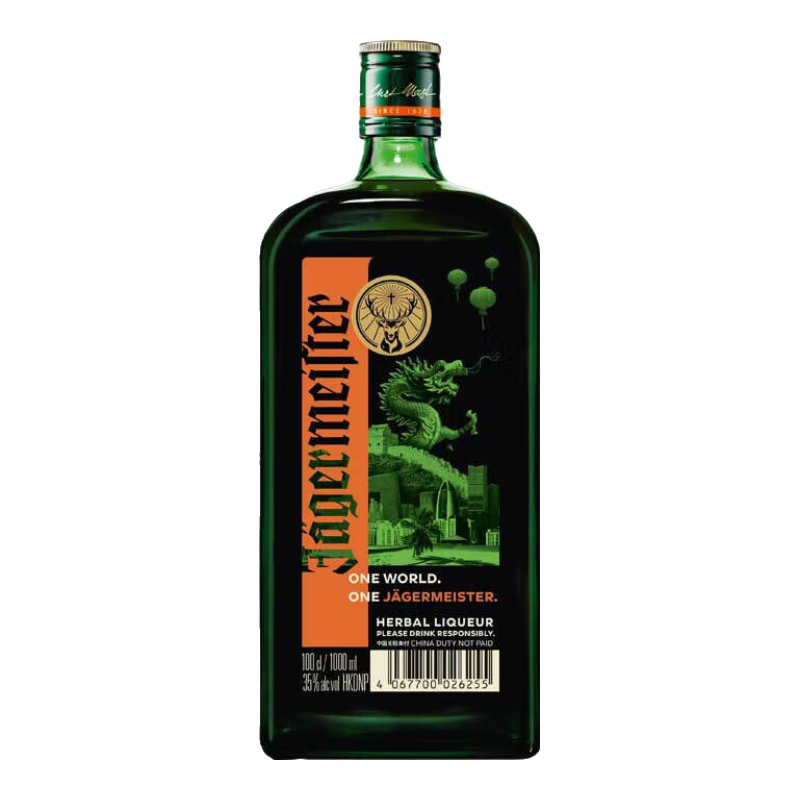 京东百亿补贴：Jagermeister 野格 龙年限定版 力娇酒 1000ml 单瓶装 77.9元