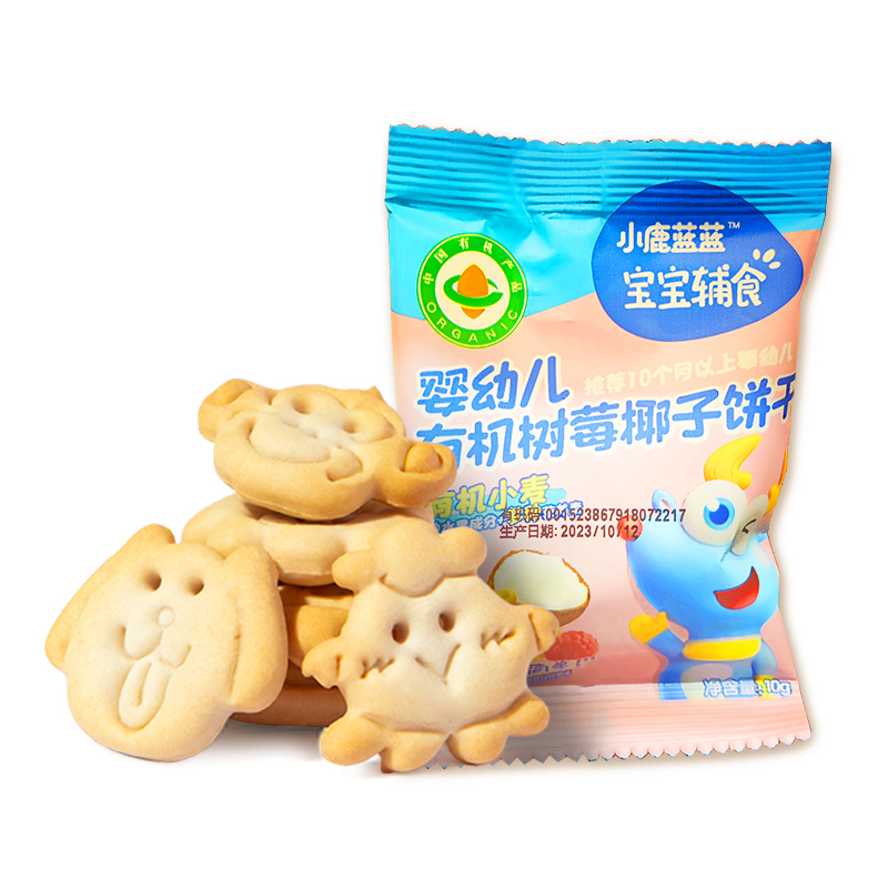 88VIP：小鹿蓝蓝 树莓椰子饼干 10g*1袋 1.9元/件（需购10件，实付19.9元包邮）