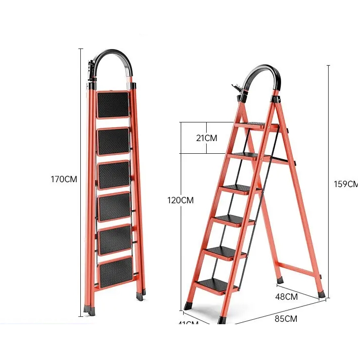 艾瑞科 家用折叠梯 碳钢红色六步梯 106.02元（需用券）