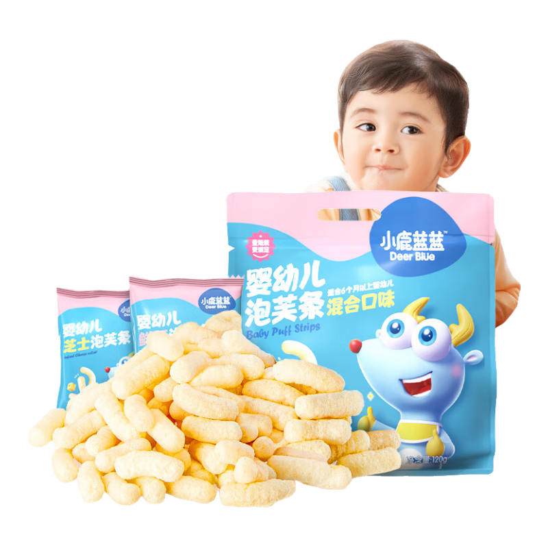 小鹿蓝蓝 婴幼儿泡芙条 混合口味20小包 120g 24.9元