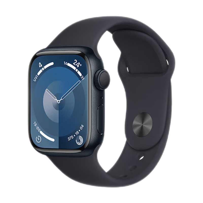 PLUS会员：Apple 苹果 Watch Series 9 智能手表 GPS款 41mm 午夜色 橡胶表带 2484.51元