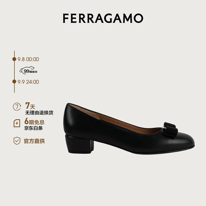 Salvatore Ferragamo 菲拉格慕 Ferragamo）女黑色高跟鞋 0765658_1D _ 60 3980元（需用券