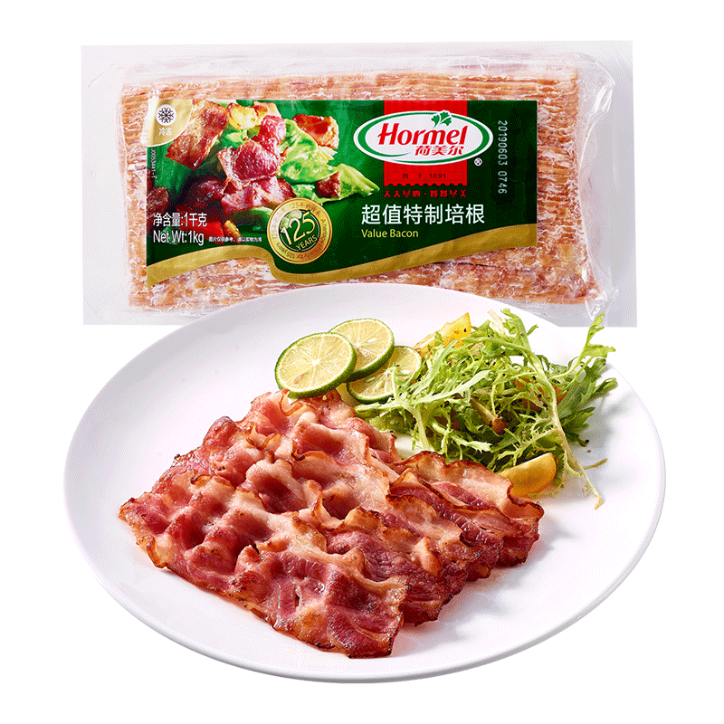 PLUS会员：Hormel 荷美尔 超值特制培根 1000g*2包 88.85元包邮（需领券）