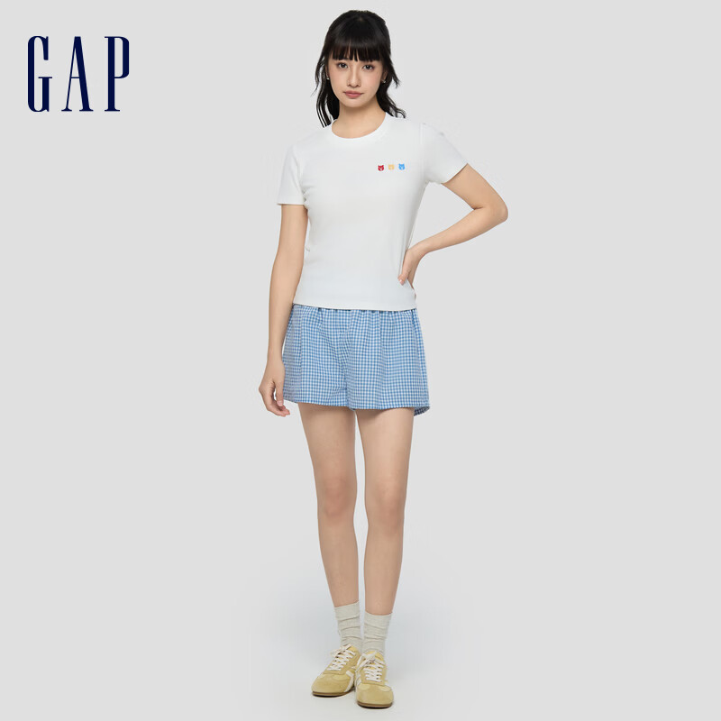 Gap 小熊刺绣针织短袖T恤 白色 46.5元 - 线报酷