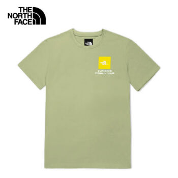 北面 短袖T恤男户外舒适印花短袖5K1C 绿色/3X3 XL ￥139