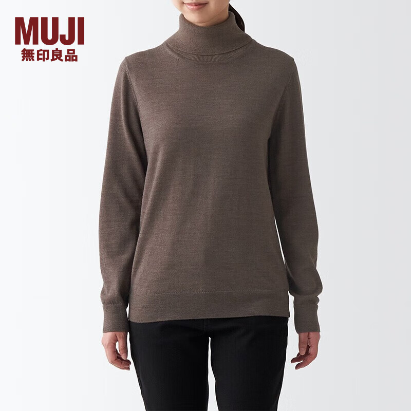 MUJI 無印良品 无印良品 MUJI 女式 颈部使用了棉可水洗高领毛衣BAG15A2A 长袖打