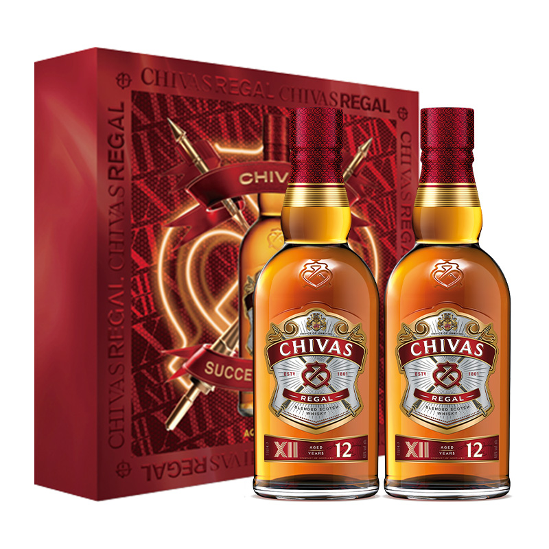 礼遇季、88VIP：CHIVAS 芝华士 12年 英格兰调和型威士忌 500ml*2瓶 礼盒装 138.2元