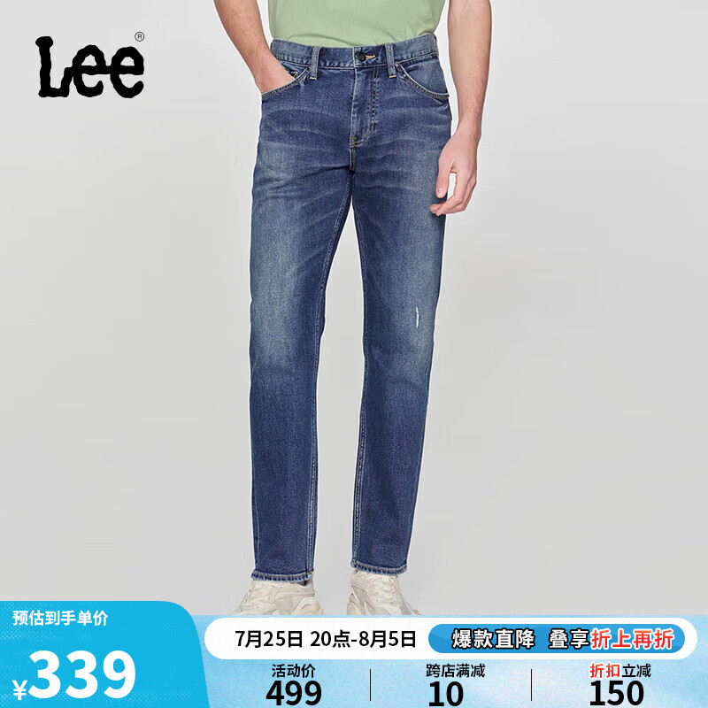 Lee 李 24早春723修身中腰直脚中蓝色男牛仔裤潮流 中蓝色 31 150.5元（需用券