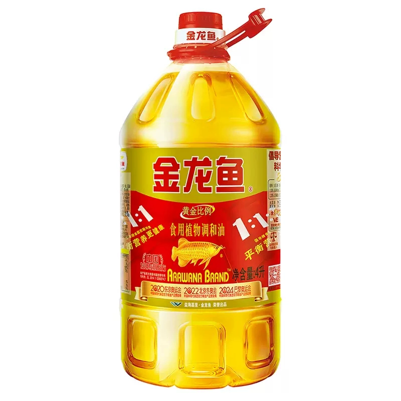 金龙鱼黄金比例调和油4L食用植物调和油大豆油花生菜籽葵花籽油 ￥49.9