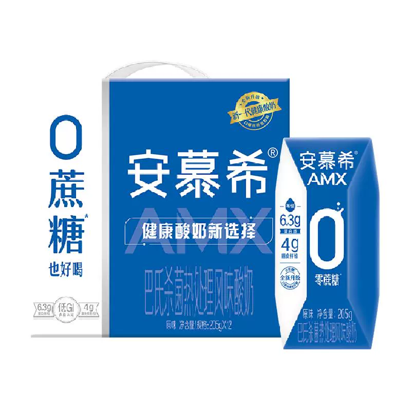 安慕希 伊利 安慕希 原味0蔗糖酸奶205g*12盒 ￥33.15