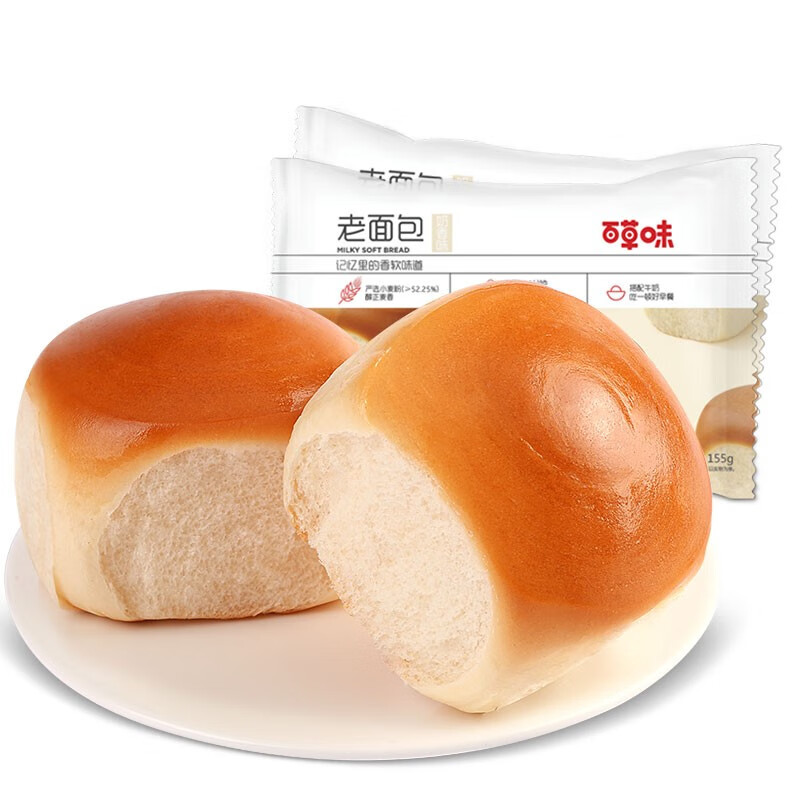 百草味 休闲零食 牛奶面包土司 150g*10袋（专区任选10件） 39元包邮（折合3.9