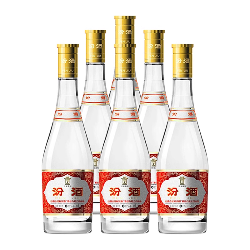 汾酒 黄盖玻汾 53%vol 475ml*6瓶 清香型白酒 215.83元