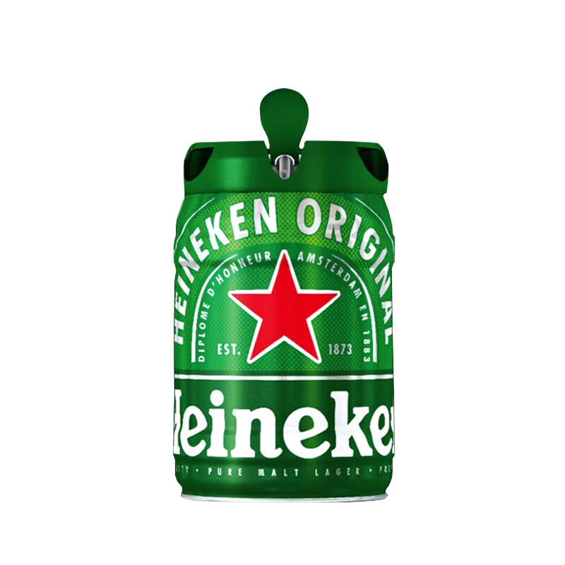 京东百亿补贴：Heineken 喜力 铁金刚 啤酒 5L 铁桶装 105.9元 包邮（可享3期免