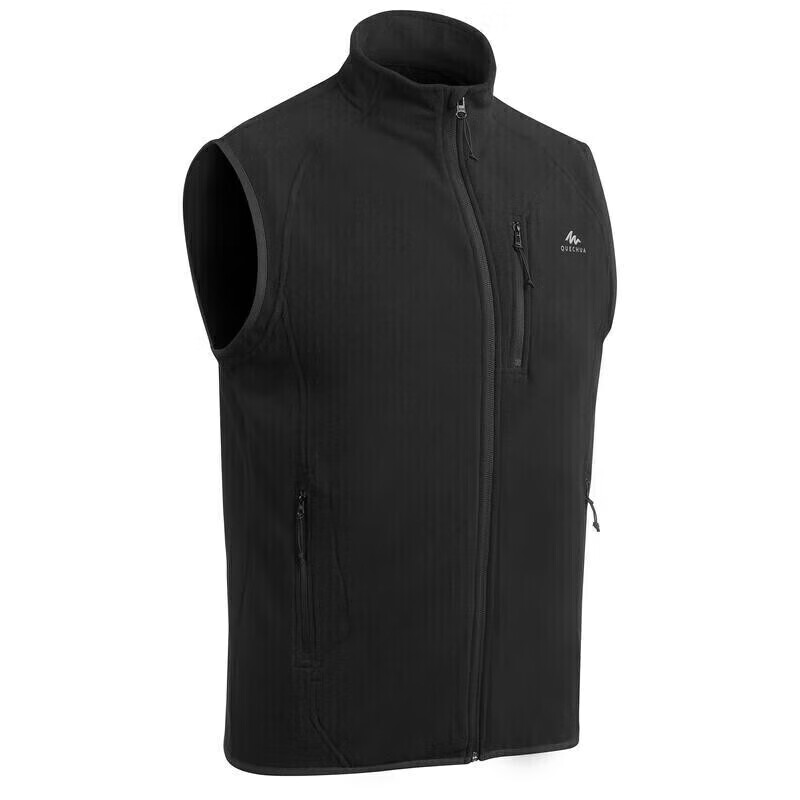 DECATHLON 迪卡侬 男士秋冬马甲MH120户外保暖摇粒绒拉链背心黑色3XL 1406399 79.9