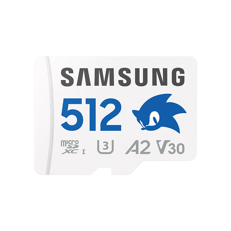 需plus会员：三星（SAMSUNG）512GB TF(MicroSD) 内存卡 A2 U3 V30 4K sonic存储卡 读180MB/