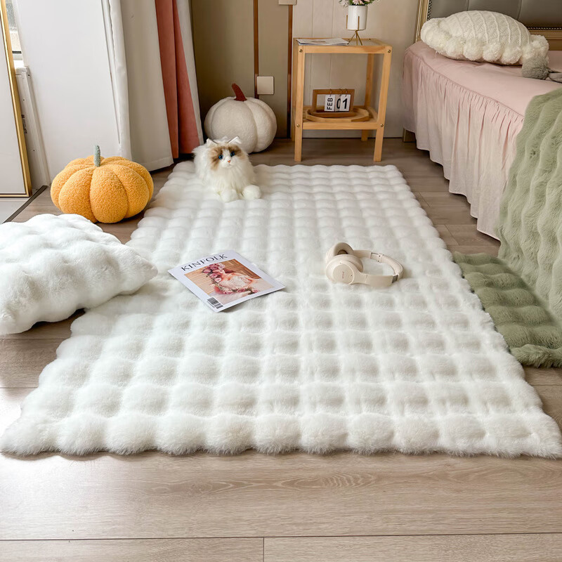 兔毛泡泡绒地毯 加厚加密 40X60CM (棉布底) 23.9元（需用券）