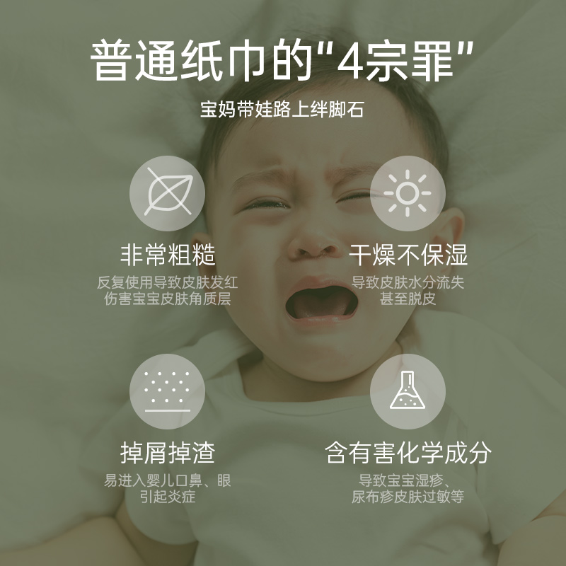 超亚医药 超亚云柔巾新生婴儿专用宝宝抽纸超柔纸巾保湿乳霜纸120抽5包 14.9