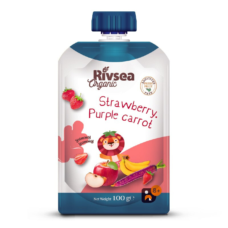 Rivsea 禾泱泱 果泥 西班牙版 3段 紫胡萝卜草莓香蕉苹果味 100g 18.35元（需买3