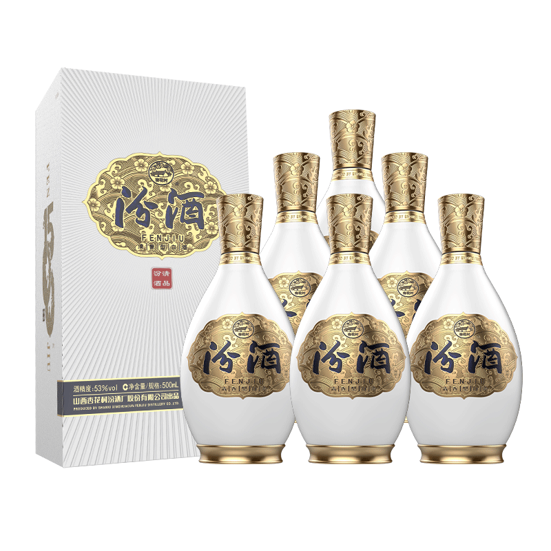 需拼团：汾酒1500 清品 53度 500ml*6瓶 1999元（实付价1999）