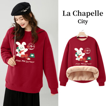 La Chapelle City 拉夏贝尔 圣诞系列 加绒加厚外套 上衣女 ￥54.9