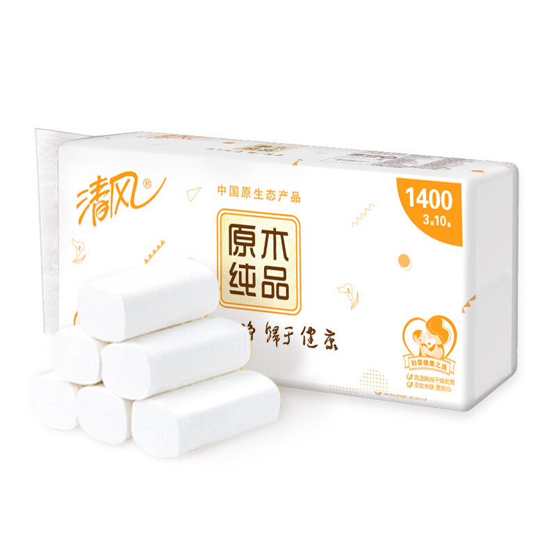 Breeze 清风 无芯卷纸 马蹄莲4层140克*10卷 卫生纸卷纸 纸巾 新老品交替发货 19