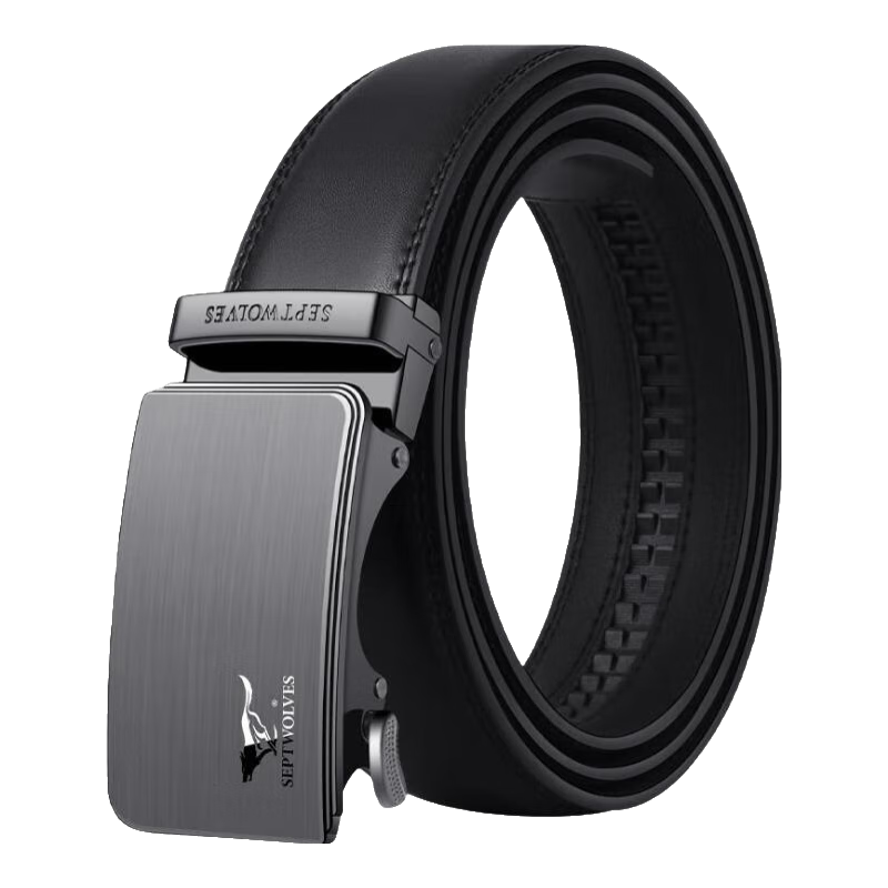 七匹狼 男士商务休闲自动扣牛皮裤腰带 送男友老公父亲生日礼物 114.68元(需