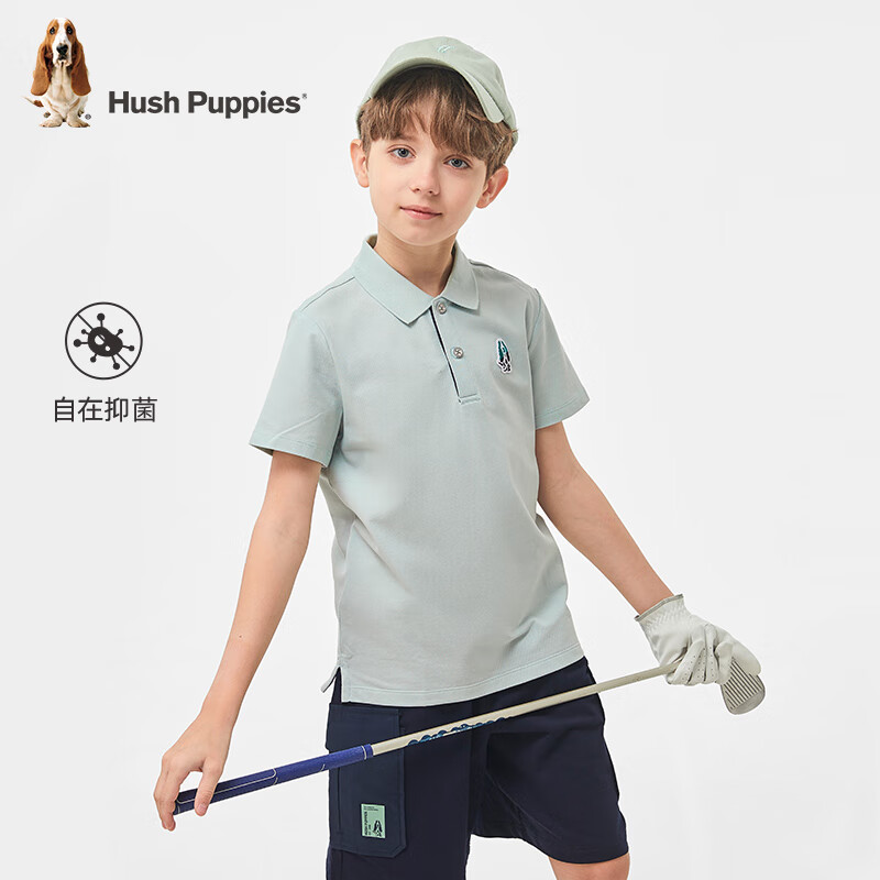 Hush Puppies 暇步士 童装男童2024夏季短袖POLO衫（7色任选、105-170cm） 78.06元包
