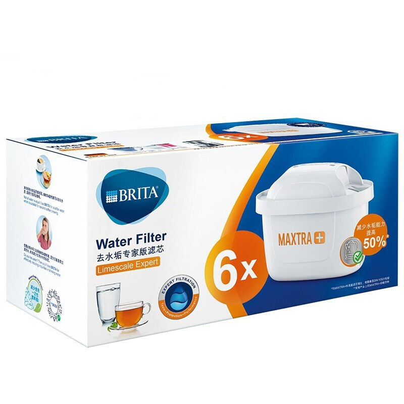 以旧换新补贴、PLUS会员：BRITA 碧然德 MAXTRA+LE 滤水壶滤芯 去水垢专家版 6枚