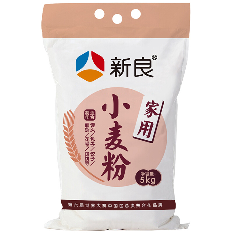 新良 家用小麦粉 5kg 21.84元