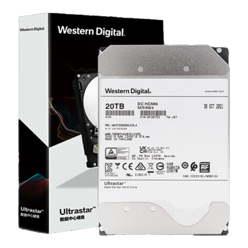 西部数据（WD）20TB企业级氦气机械硬盘HC560 返后2899元包邮（晒单返100元E卡