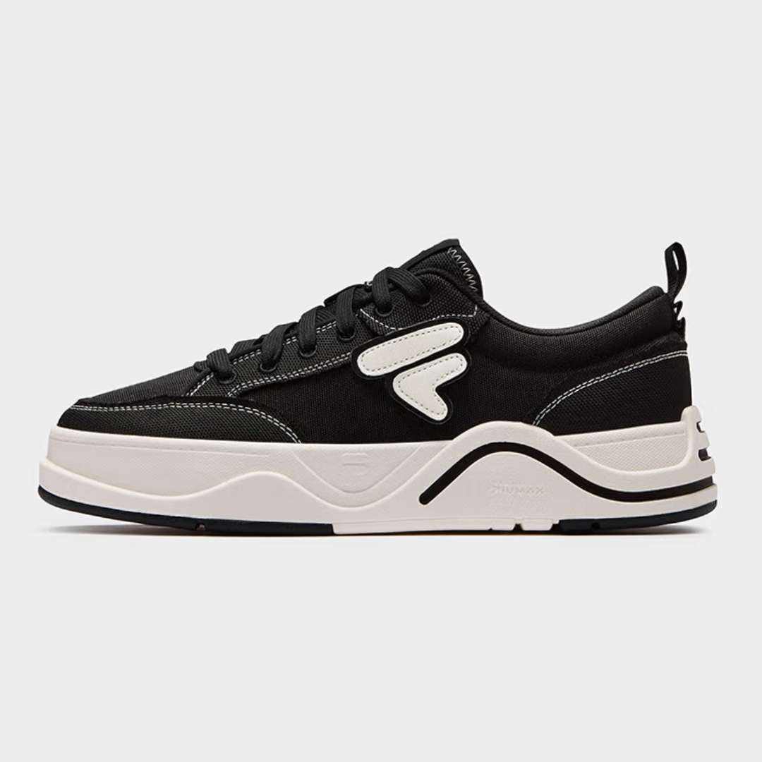 FILA FUSION 斐乐潮牌男鞋 2025夏新款50-50帆布鞋休闲鞋 黑/奶白-BG 40.5 467.99元（