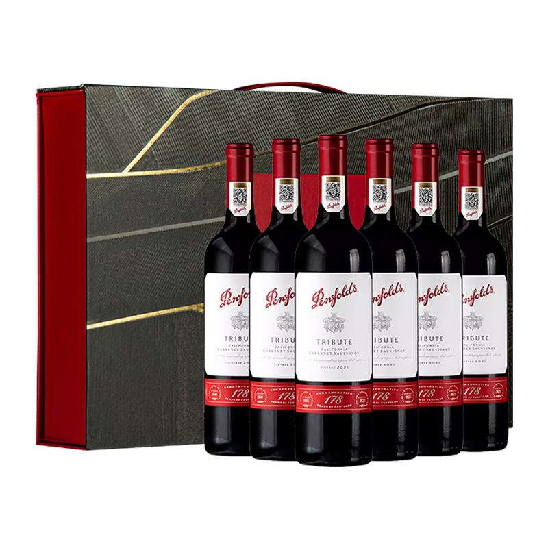 Penfolds 奔富 礼赞 赤霞珠 干红葡萄酒 2021年 750ml*6瓶 整箱装 1698.6元