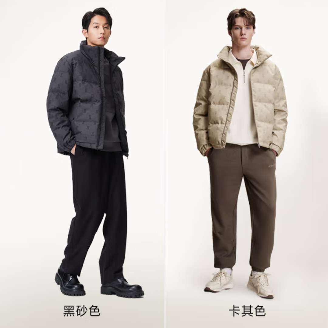 PLUS会员：（JACK&JONES）杰克·琼斯 男装潮流保暖基础老花印花满印短款男士