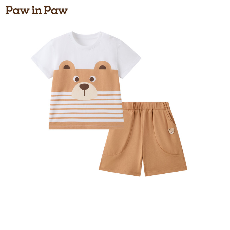 移动端：Paw in Paw PawinPaw卡通小熊童装春夏男女宝宝圆领休闲套装 169元（淘
