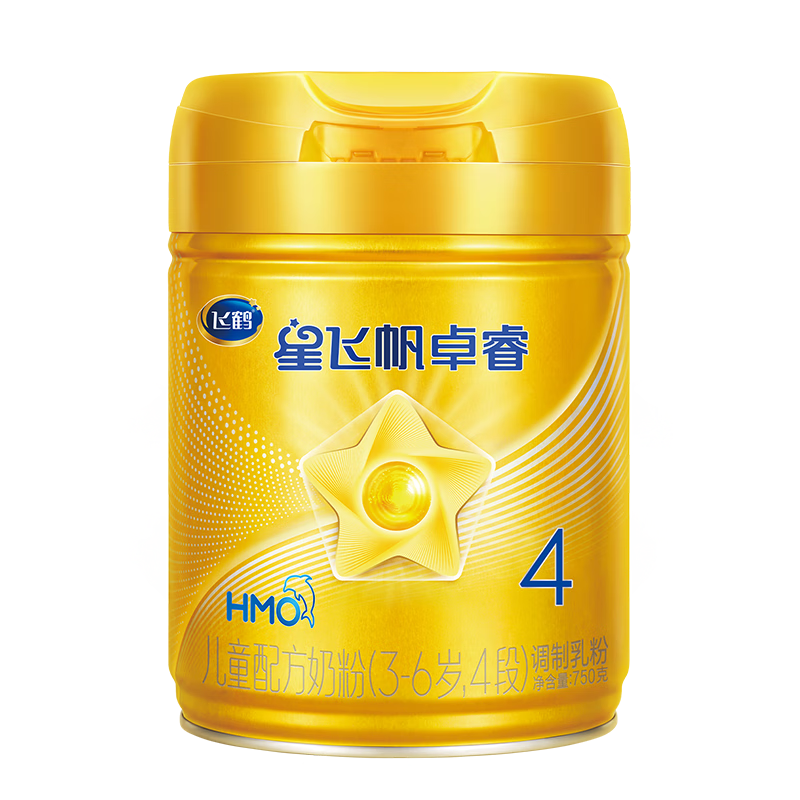 飞鹤HMO 星飞帆 卓睿 脑动力儿童奶粉4段(3-6岁适用) 750g ￥211.2