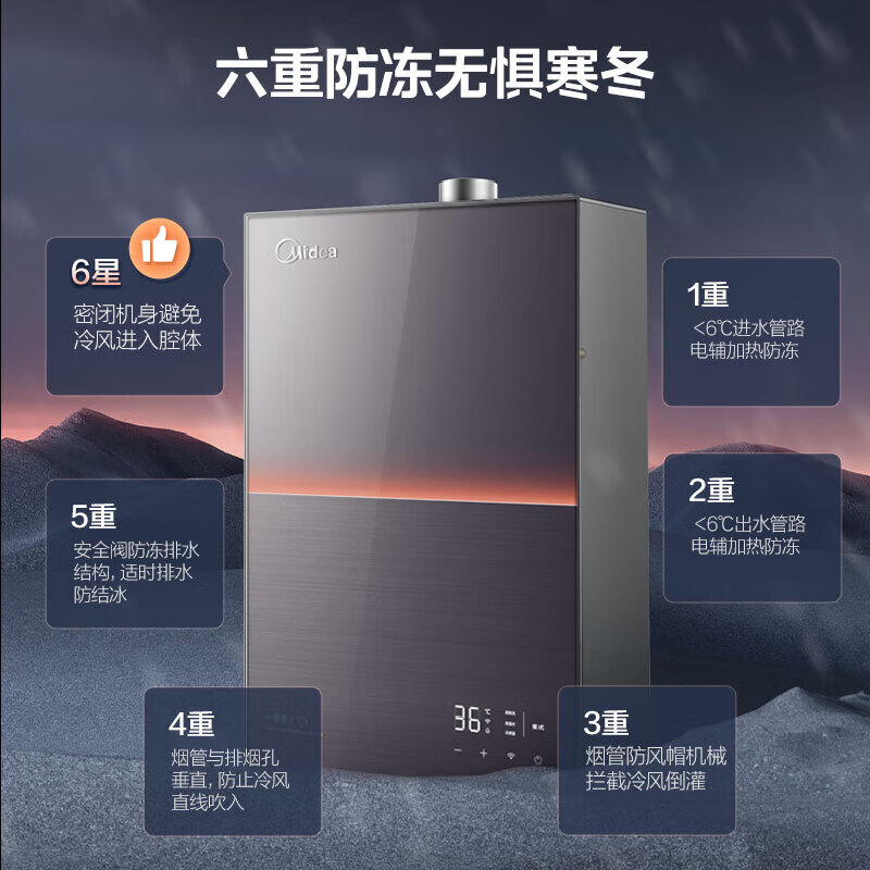 以旧换新补贴：Midea 美的 安睡系列 JSQ30-M9 Pro 燃气热水器 16L 1556.99元（需用