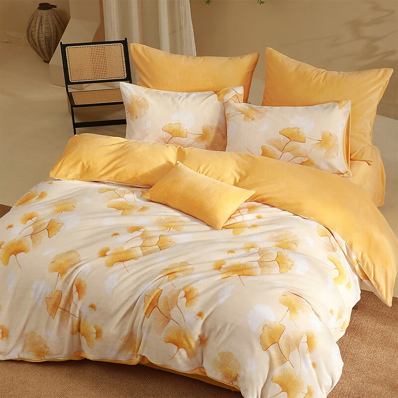 百丽丝 水星家纺 A类牛奶绒加厚抗静电被套 暖绒被罩 梦羽 150cm*210cm 69元