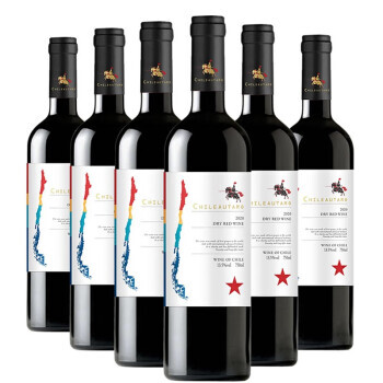 智利星 干红葡萄酒红酒13.5度 750ml*6瓶 144元（需买2件，共288元，需用券）